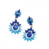 Durga Blue Stone Burst Statement Stud Earrings